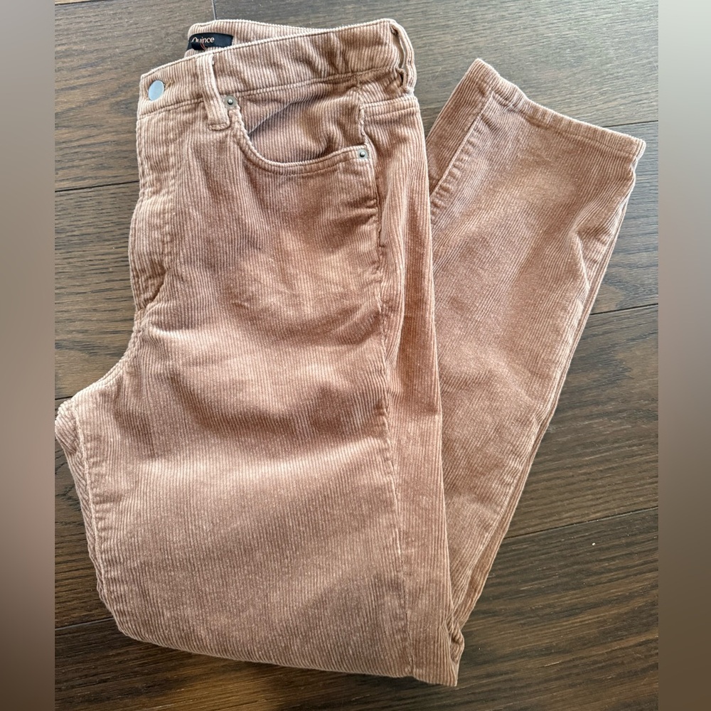 Quince Tan Corduroy Straight Cut Pants
